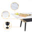 Table basse l 47 po avec plateau en verre marbré et bois cintré blanc-911819460