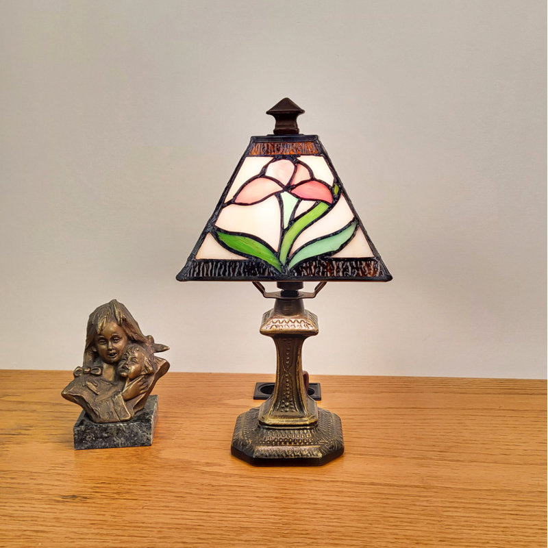 Fine Art Lighting Tiffany Style 11" Pink Lily Mini Table Lamp