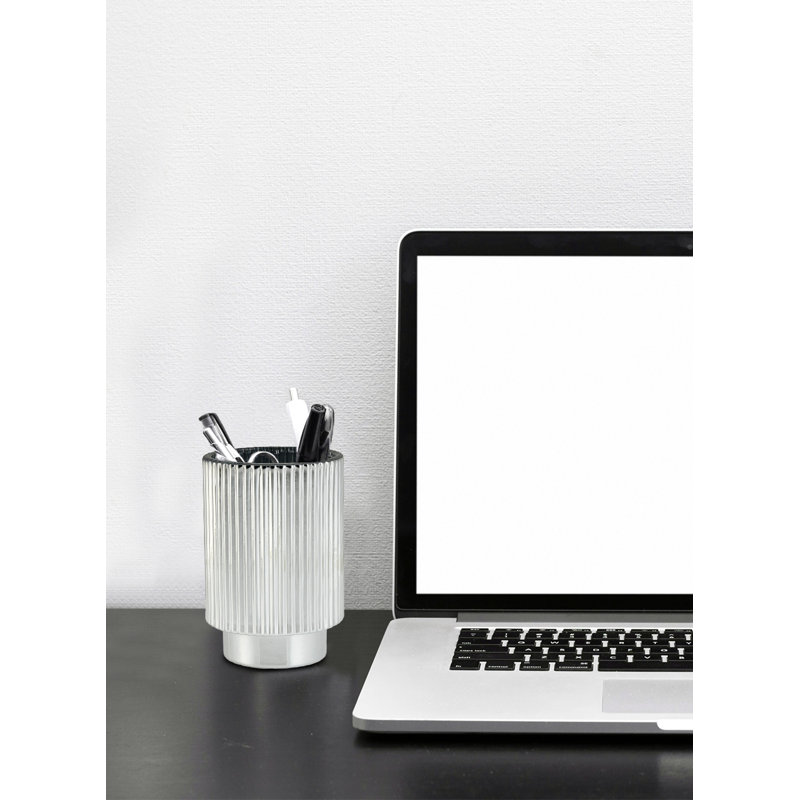 5'' H Glass Tabletop Votive Holder, Silver