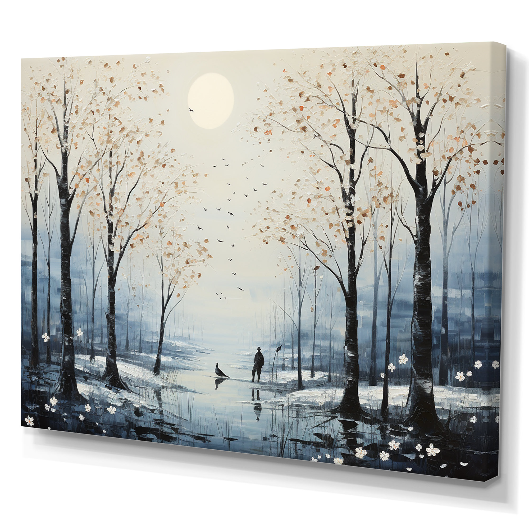 Red Barrel Studio® Winter Landscape Silent Woods Framed On Canvas Print ...