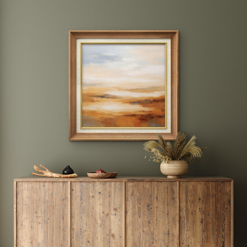 Art mural encadré de qualité supérieure - impression de paysage rétro pour décor de chambre à coucher - 26 po x 36 po
