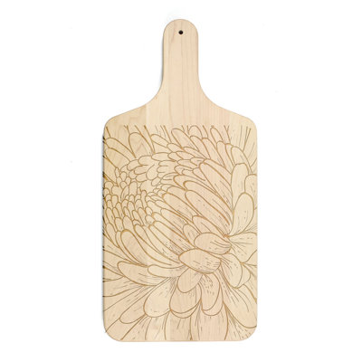 Floral Etching Paddle Cutting Board