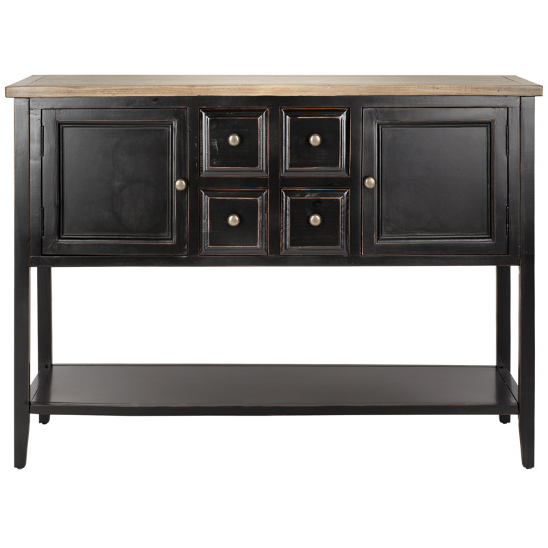 Console en bois massif 45,7 po Sadie, Noir