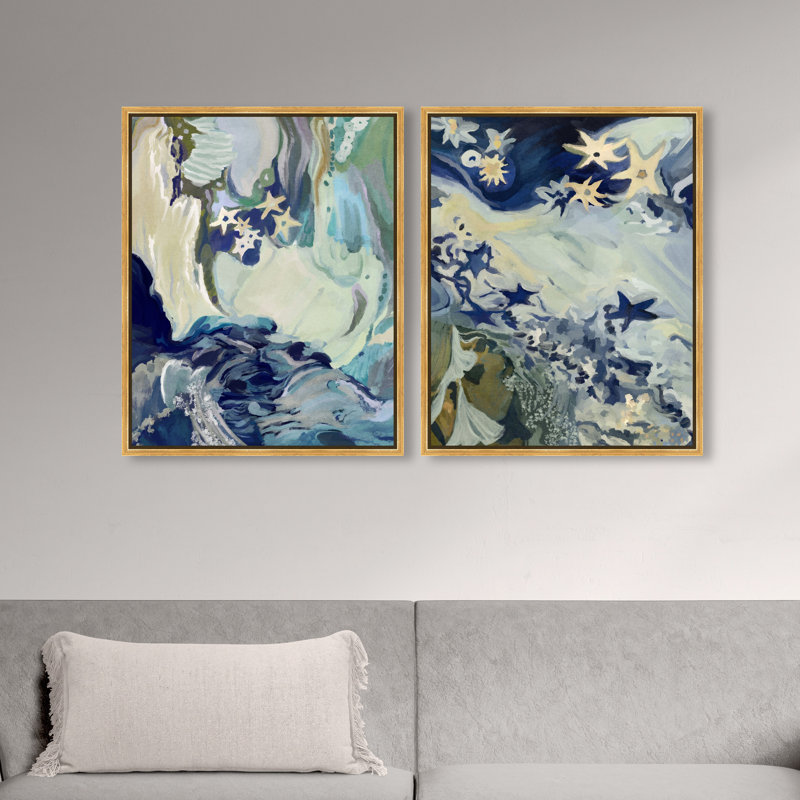 Mermaid Dream Set Set by Oliver Gal, 74"H x 62"W, Gold Floater Frame
