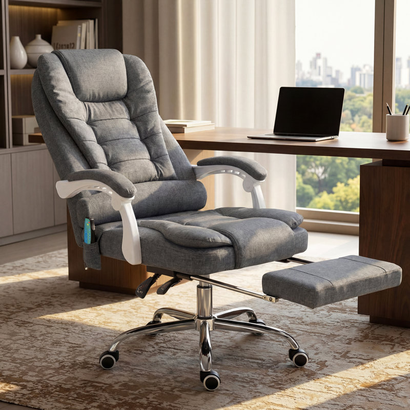 Brayden Studio Barkett Office Chair, Polyester, Grey
