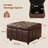23.5" W Square Faux Leather Ottoman With Storage Puff with Casters-1613154858