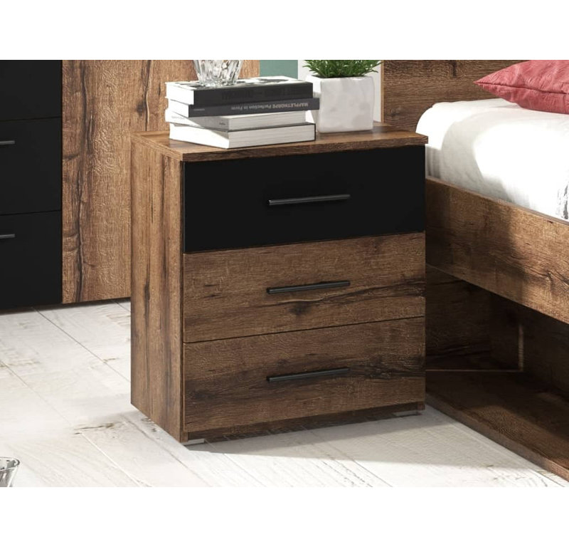 Schnabel 46cm W Manufactured Wood Bedside Table