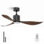 Ventilateur de plafond 52 po avec télécommande à 6 vitesses à haut débit d'air léger, pales réversibles à faible bruit pour moteur à courant continu en ABS-1678510883-1678510884