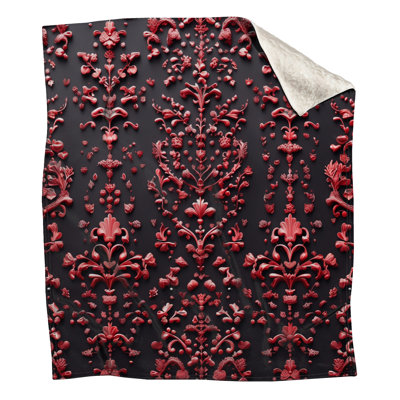 Red Ornate Floral Blankets