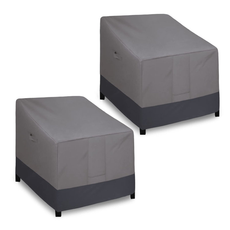 Outdoor Chair Cover Waterproof, Heavy Duty Patio Chair Cover, Windproof Outdoor Furniture Cover With Air Vent (2 Pack-33.5Wx31.5Dx36h Inch, Gray/Dark Gray)