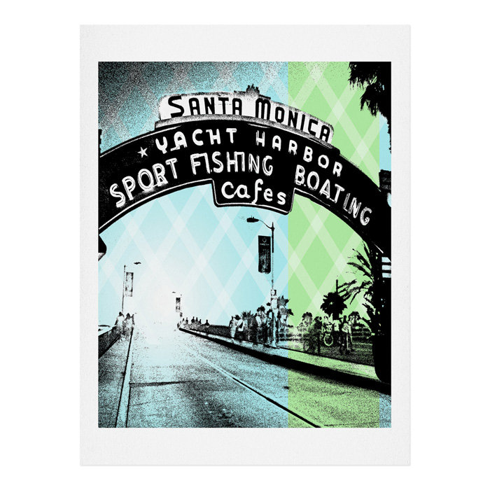 « santa monica california », impression, H 20 po x l 16 po x P 1 po
