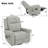 Manual Recliner 270°Swivel Rocker Recliner Chair-1909792201
