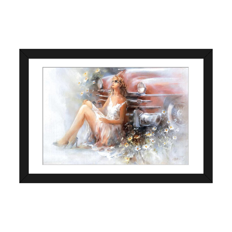 « relax », reproduction sur toile, H 16 po x l 24 po x P 1 po, Papier d'art encadré noir, Blanc