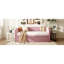 Lit de jour rose simple avec lit gigogne et revêtement en velours, fonction 2 en 1 pour les chambres d'amis, lit douillet confortable pour la nuit, lit doux, chambres à coucher, lit supplémentaire