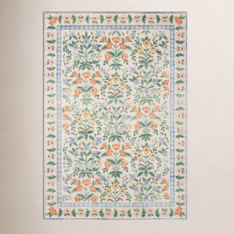 Tapis Rifle Paper Co. x Loloi Eden, Rectangle 3 pi 6 po x 5 pi 6 po