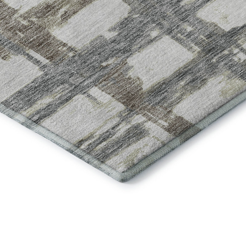 Premium Machine Washable Prisco Silver Rug, Rectangle 8' x 10'