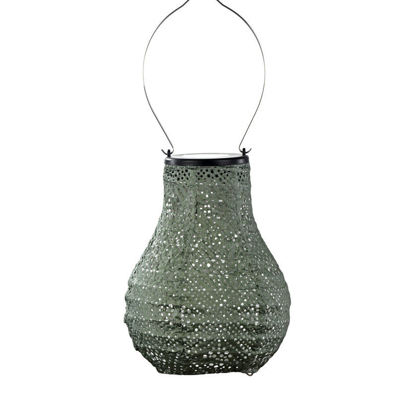 Lanterne ampoule en dentelle, Vert sauge