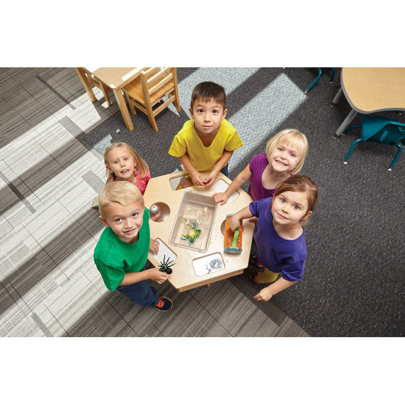 Natural Wood Six-Sided Science Activity Table