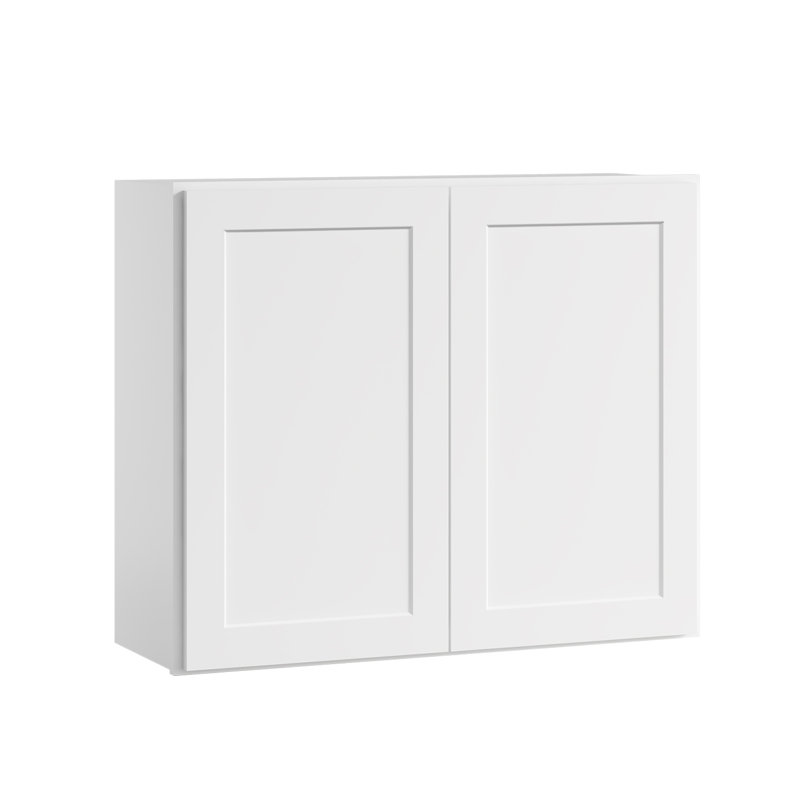 Meuble mural standard HOMEIBRO Cozy Design, 91,4 cm (L) x 30,5 cm (P) x 61 cm (H), en contreplaqué blanc Shaker, prêt à assembler