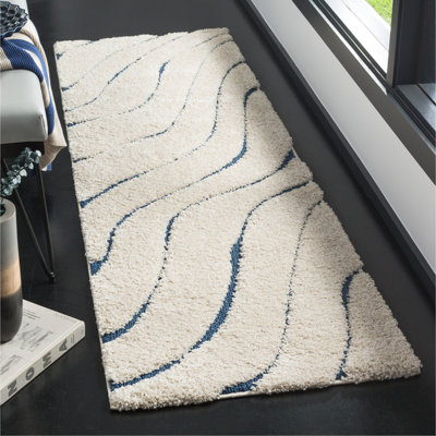 Tapis crème à motif abstrait Ashal