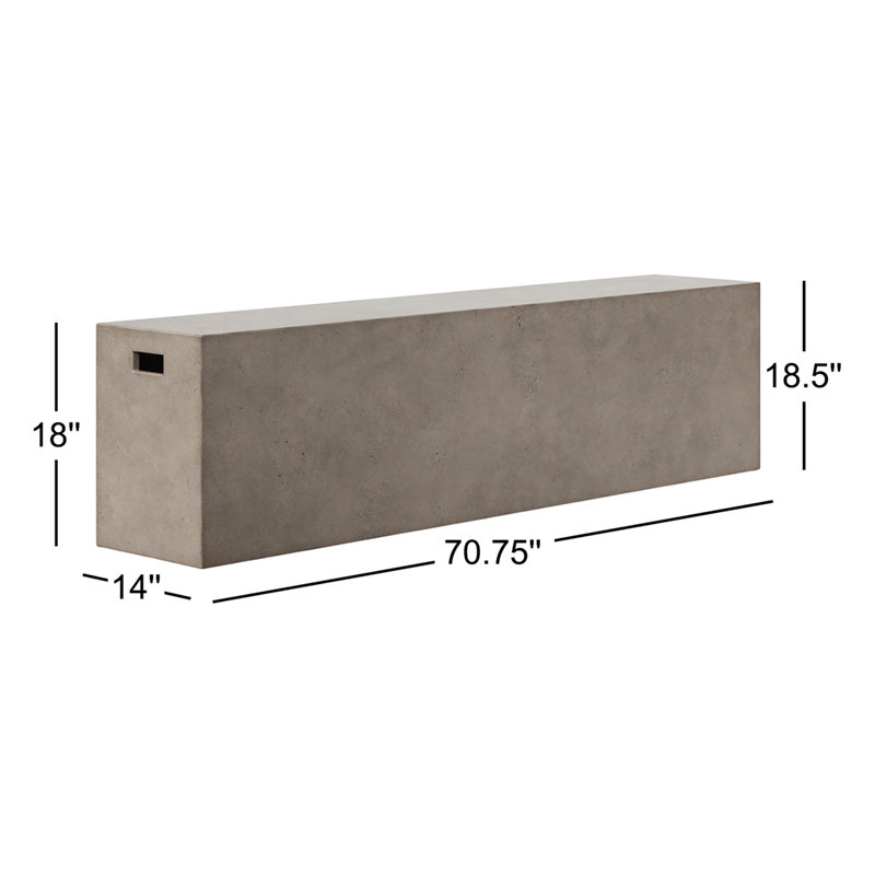 Banc de salle à manger Kareen, Gris foncé, H 18 po x l 70,75 po x P 14 po