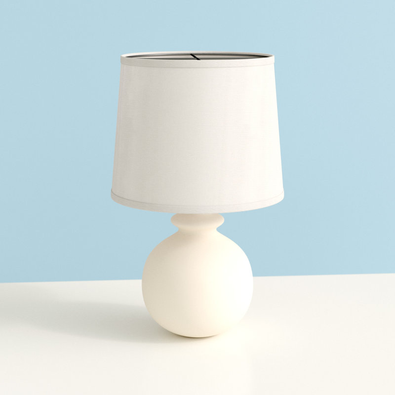 Abdias Ceramic Table Lamp, Gloss White