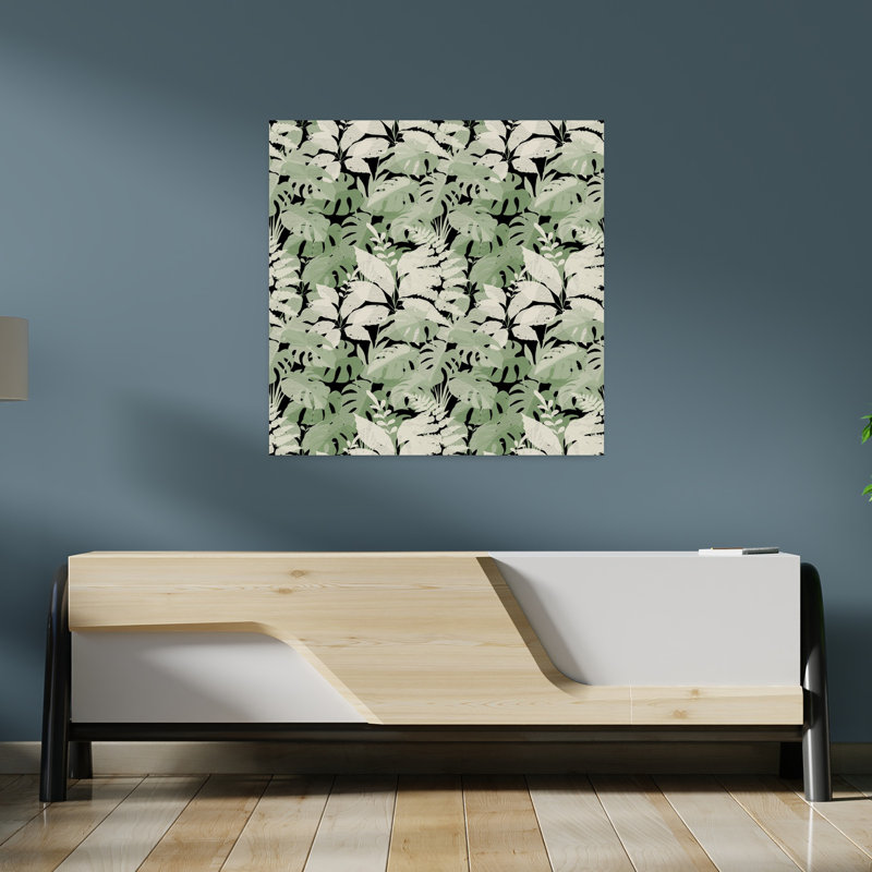 Art mural de forêt fougère abstraite, 36" H x 36" W