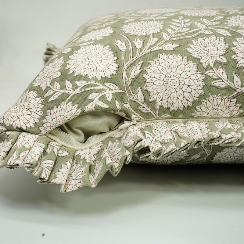 Housse de coussin à volants de luxe Fab Divine - Housse de coussin Premium, Rajat, H 14 po x l 14 po