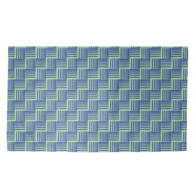 Rayures tressées bleu/vert Tapis décoratif
