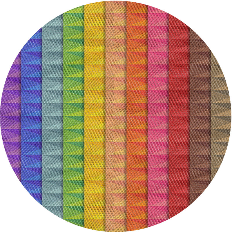 Tapis abstrait rose / rouge / brun, Rond 5 pi