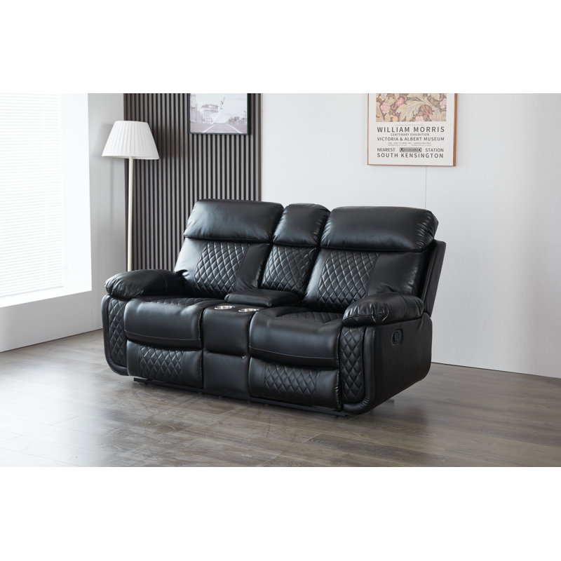 Canapé inclinable de 72,8 po Billington, Noir