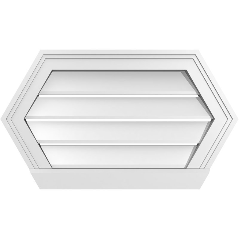 Évent horizontal fonctionnel à pignon en uréthane à surface horizontale Signature, H 14 po x l 24 po x P 2 po