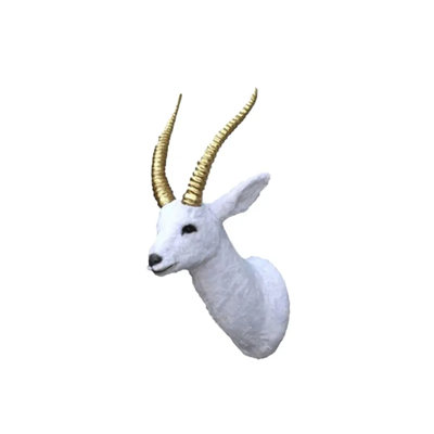 Statue gazelle blanche grandeur nature