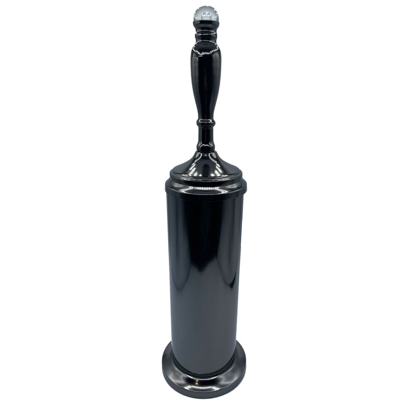 Ensemble de brosse de toilette en nickel noir de 17 po de hauteur avec support