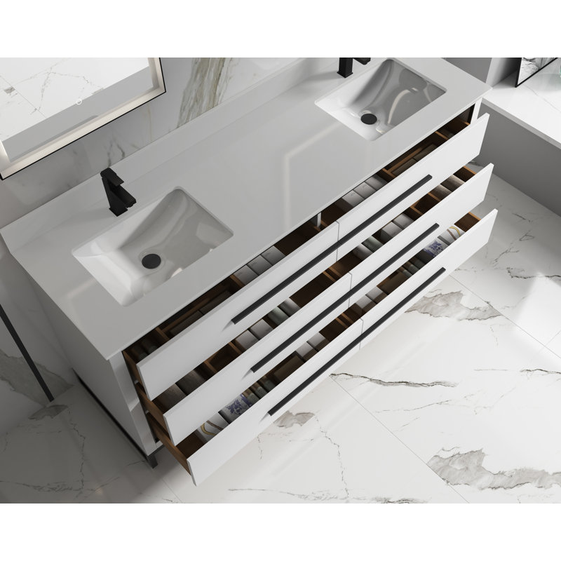 Ensemble de meuble-lavabo double 60 po Luby