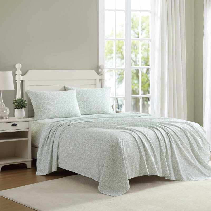 Ensemble de draps en percale de coton Percale Novelty Laura Ashley, Ensemble de draps pour lit double + 2 taies d'orei