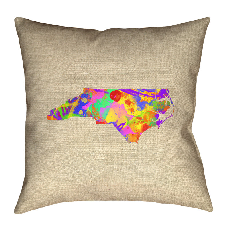 Oreiller Katelyn Smith en Caroline du Nord, 18 po x 18 po, Housse de coussin en coton sergé