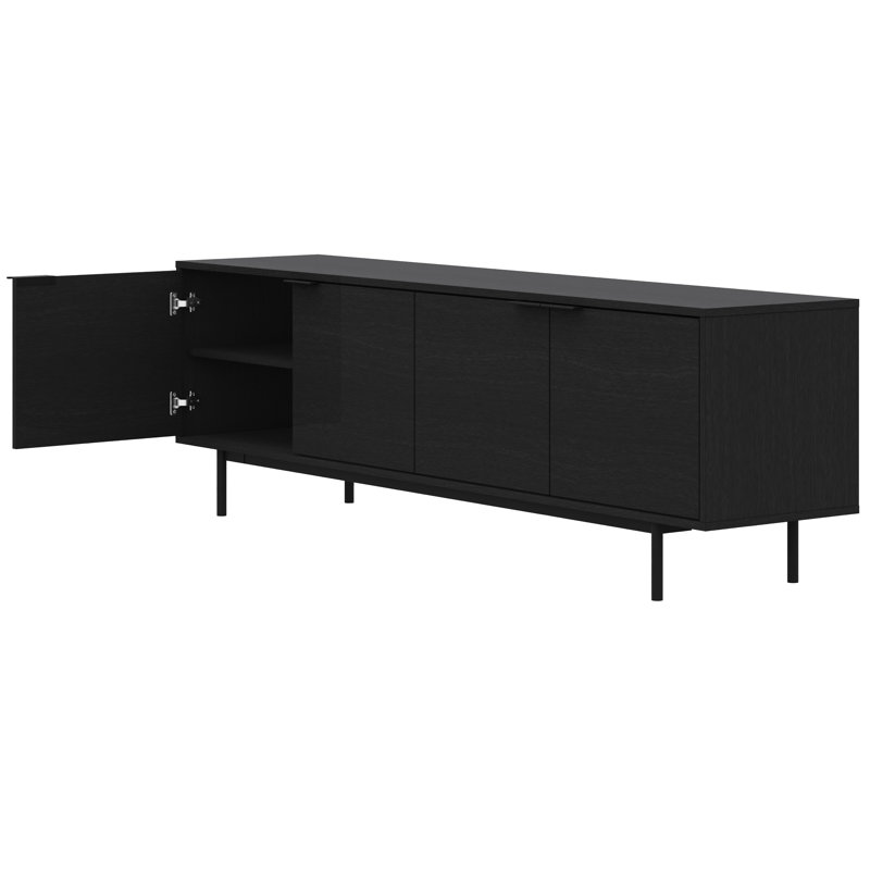 Hamilton TV Stand with 4 Storage Cabinets Fits TVs up to 70", Black