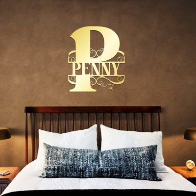 Panneau de nom en métal personnalisé, décor artistique mural personnalisé pour la saint-valentin