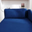 Méridienne de salon confortable avec cadre en velours bleu marine et soutien moderne-1364999589