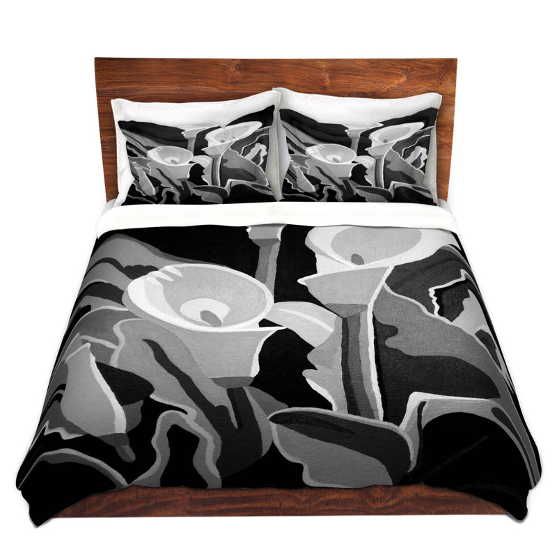 Ensemble de housse de couette calla lilies, 1 housse de couette grand + 2 taies standards