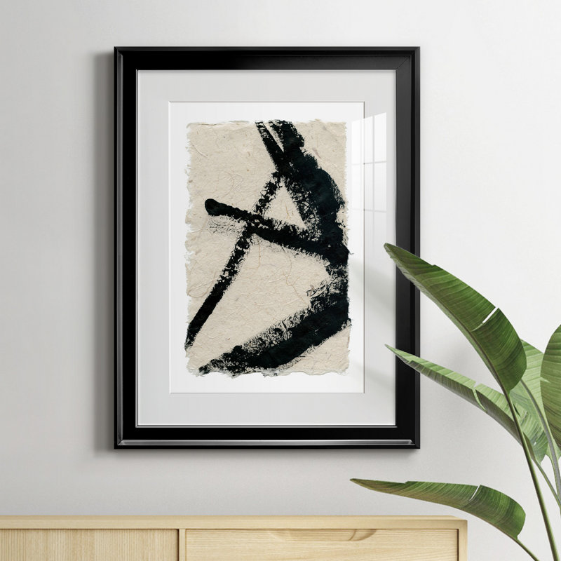 «Lines Crossed I», peinture sur toile encadrée, H 18,5 po x l 24,5 po x P 1,5 po, Noir