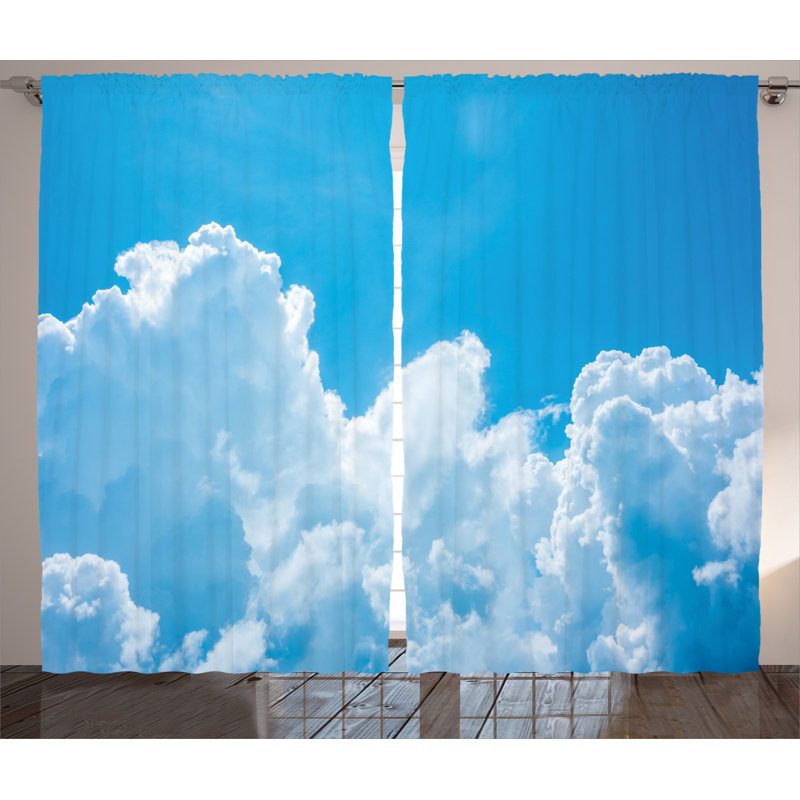 Clouds Semi-Sheer Rod Pocket Curtain Panels, 54" x 108"