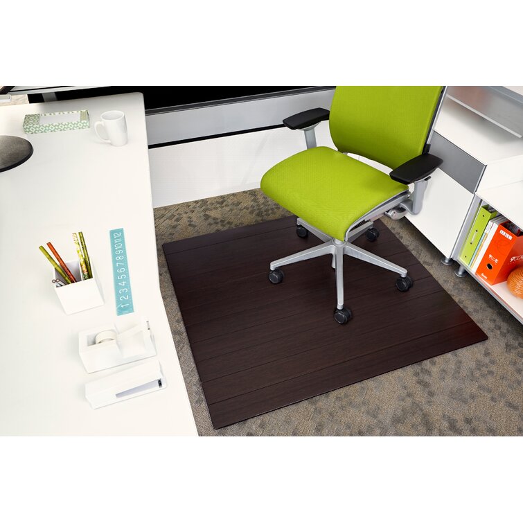 Symple Stuff Beveled Bamboo Office Chairmat Size: 47 x 60, Finish: Dark Cherry