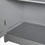 Armoire de salle de bain Cabinets avec 2 portes, 2 tiroirs et amp; Tablette réglable | Panneau de fibres à densité moyenne gris ardoise moderne