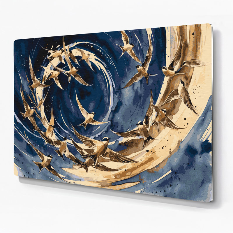 Oiseaux, art mural gris commun, H 11 po x l 14 po