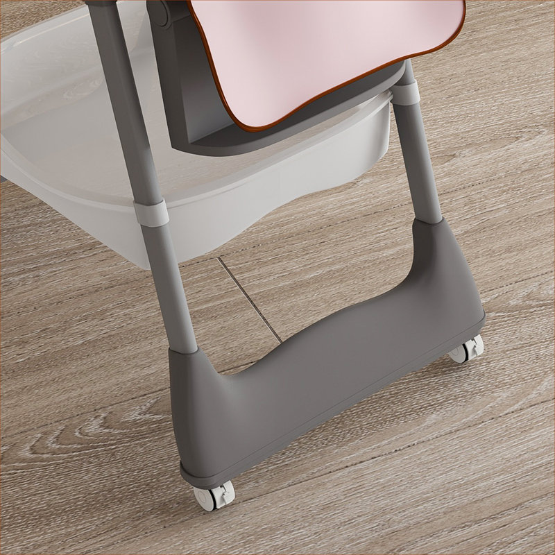 Repas à la maison et chaise haute réglable pour bébé pliable rose pour enfants de 0 à 6 ans