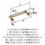 Poignée d'armoire champagne doré Balon 3-3 / 4 pouces (96mm) Balon-111952193-111952196