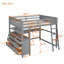 Lit mezzanine polyvalent avec tiroirs et bureau pour optimiser l'espace et la fonctionnalité, pour les petites pièces et une utilisation multifonctionnelle-1818385735