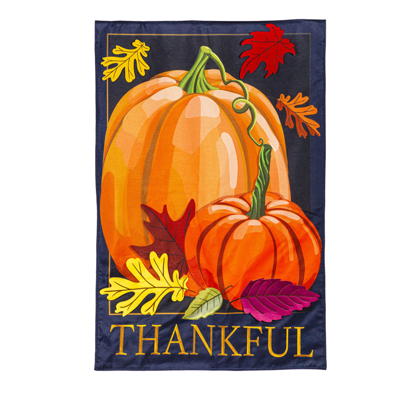 Drapeau de jardin Thankful Pumpkins Estate à 2 côtés en polyester 54 po x 35,5 po